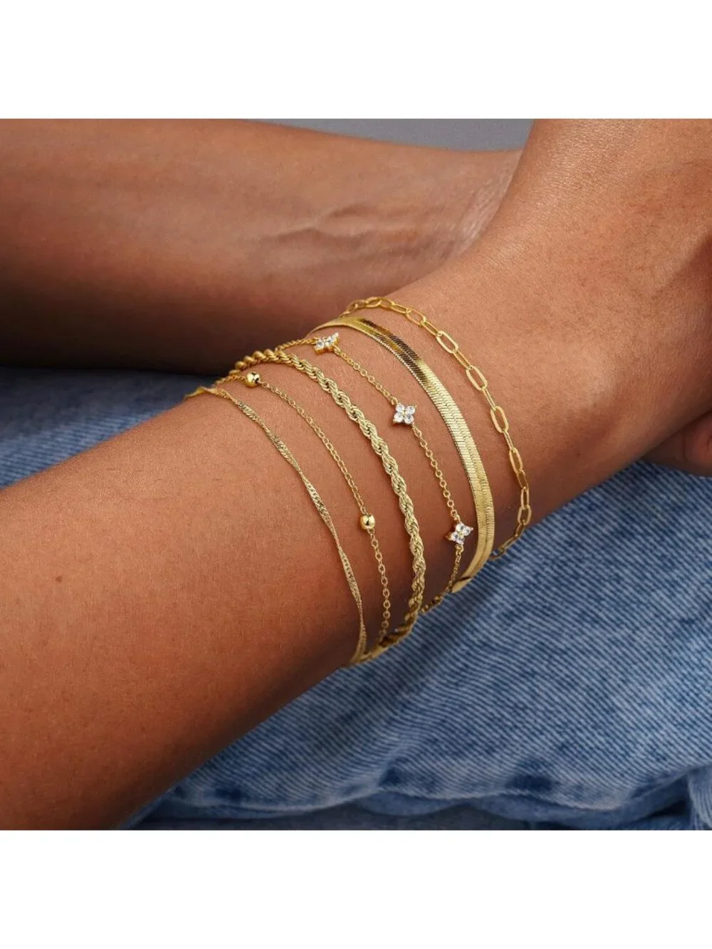 Stunning Gold Bracelet Set for Women - No Tarnish, Elegant & Durable Jewelry